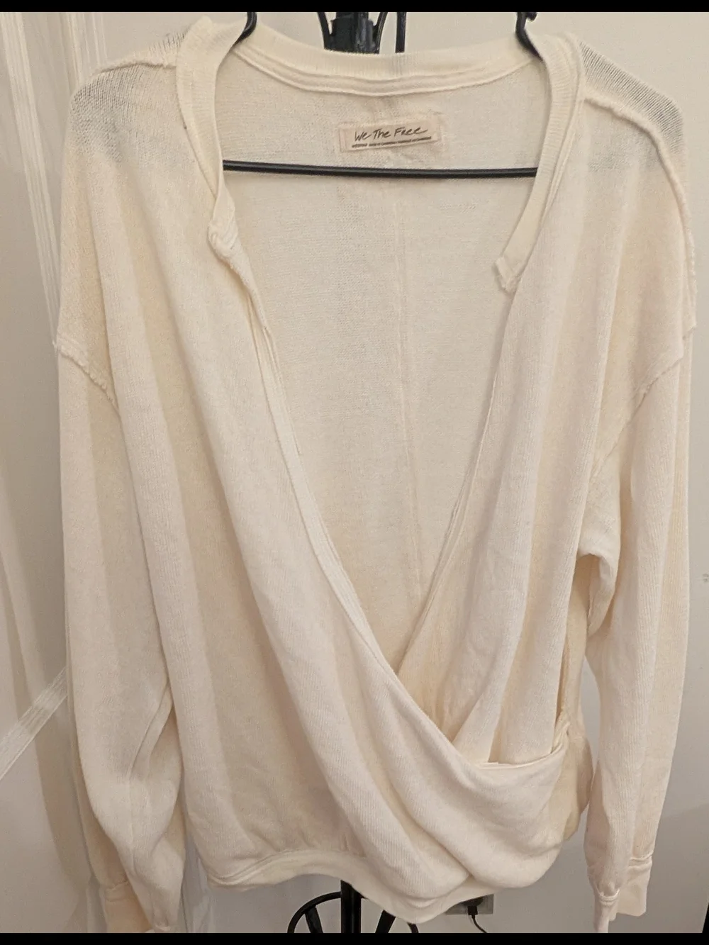 Free People Cream Wrap Pullover Sweater Size Medium